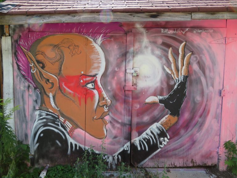 Laneway Light-Up Project – Mural by Rene Lonechild
