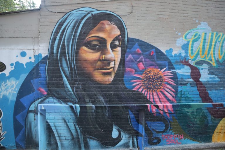 Euclid/ Palmerston Laneway “Hijabi” Mural by Kalkidan Assefa