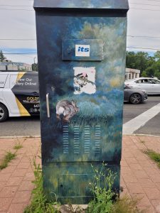 Front side of Markham and Kingston road signal box.