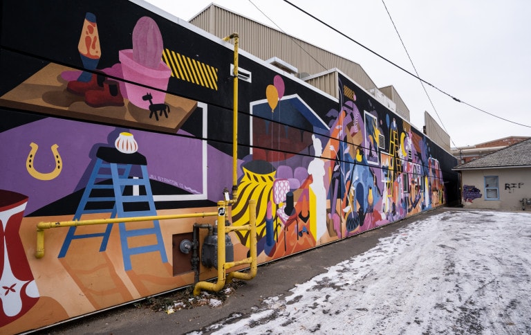 Many colourful objects clustered together.