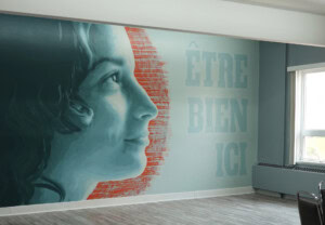 Murale Ici, Notre-Dame-du-Rosaire, Québec par Tania Hillion